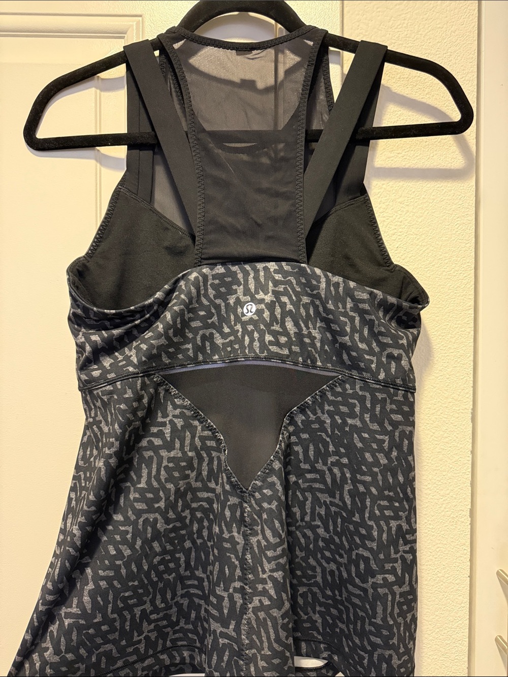 lululemon athletica Black Sheer Mesh Racerback Tank